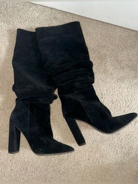 Steve Madden Women’s Black Suede High Heel Boots - Size 8.5